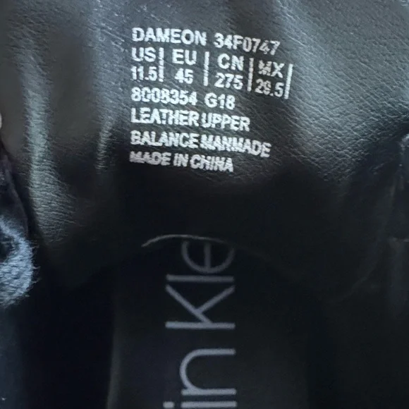 Calvin Klein Dameon Men’s Black Leather Lace-Up Boot with Red Side Panels 11.5 - Picture 9 of 10